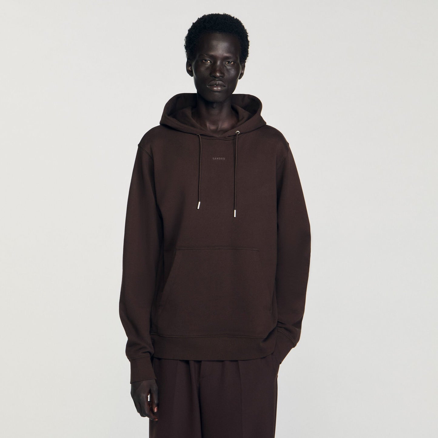 Sandro Logo hoodie Chocolate
