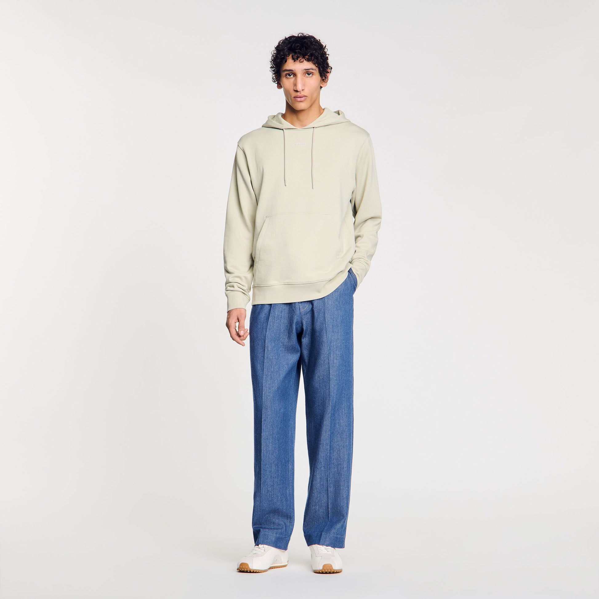 Sandro Logo hoodie Light Kaki.