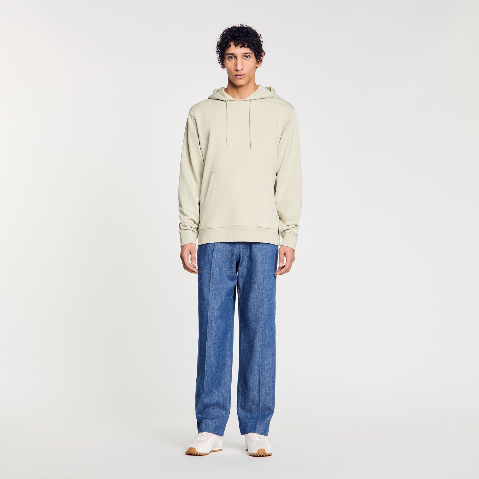 Sandro Logo hoodie Light Kaki.