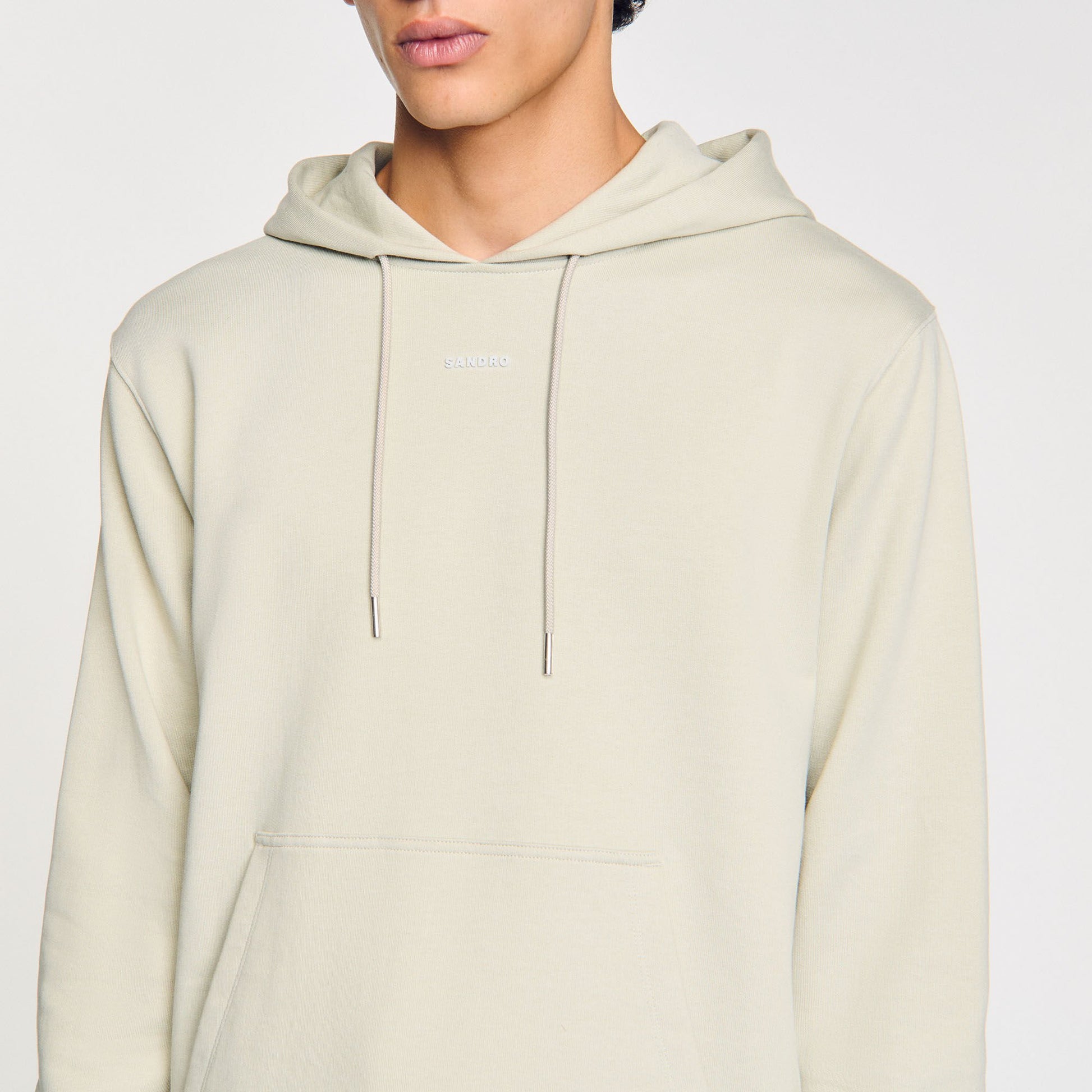 Sandro Logo hoodie Light Kaki.