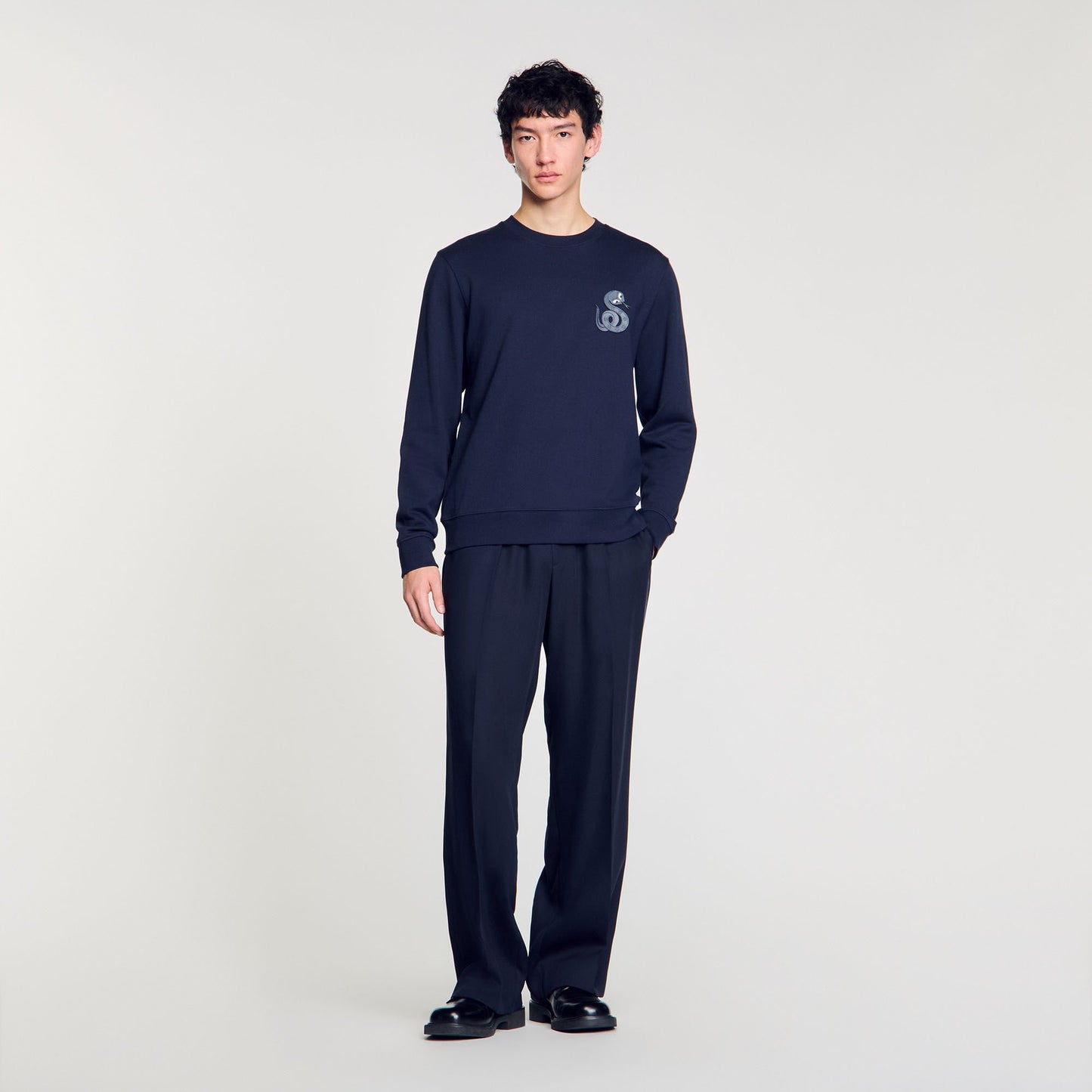 Sandro Jacket with snake detail Midnight Blue