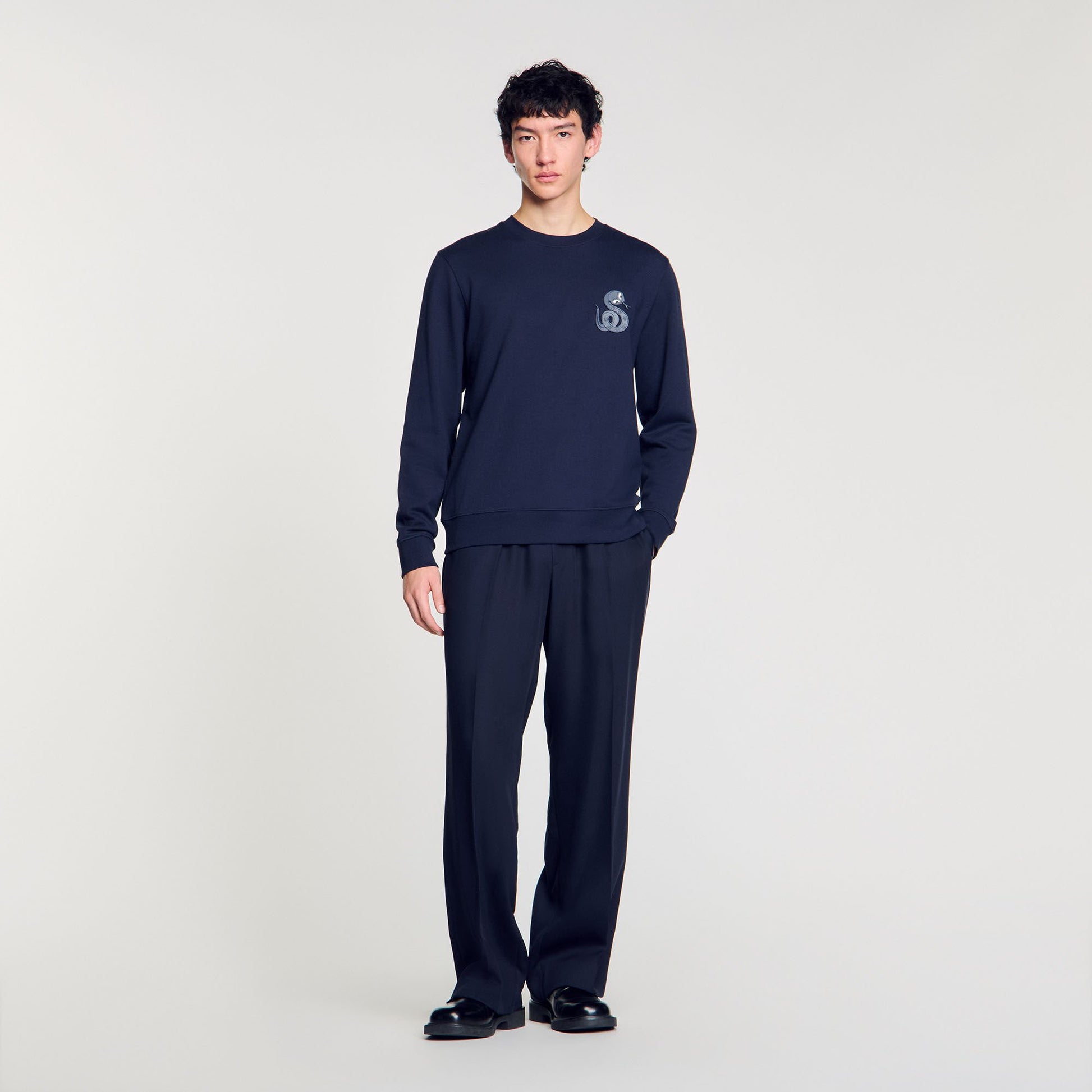 Sandro Jacket with snake detail Midnight Blue