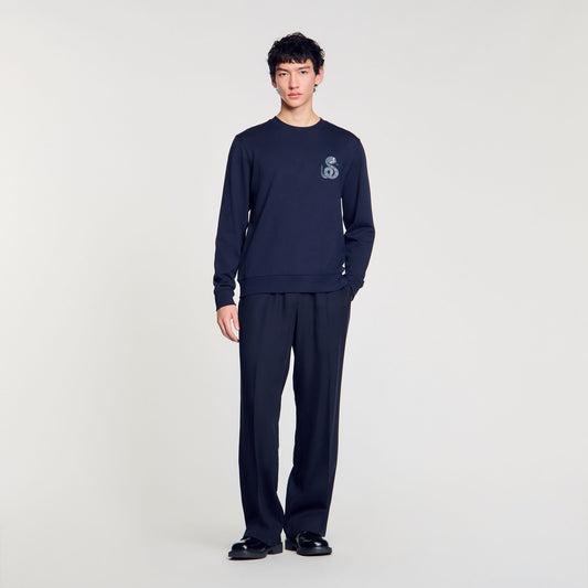 Sandro Jacket with snake detail Midnight Blue