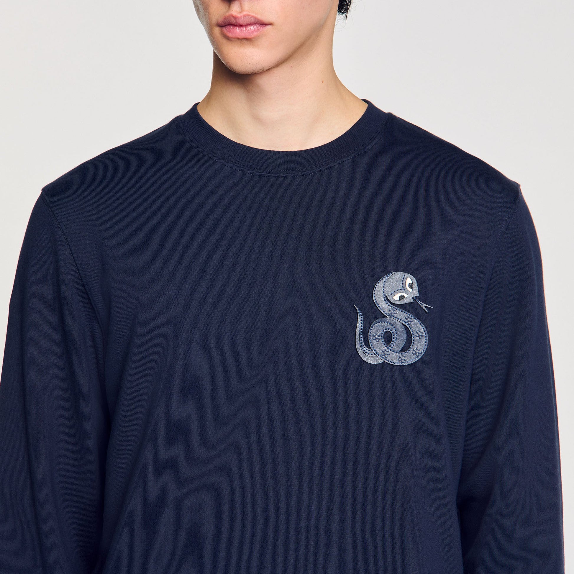 Sandro Jacket with snake detail Midnight Blue