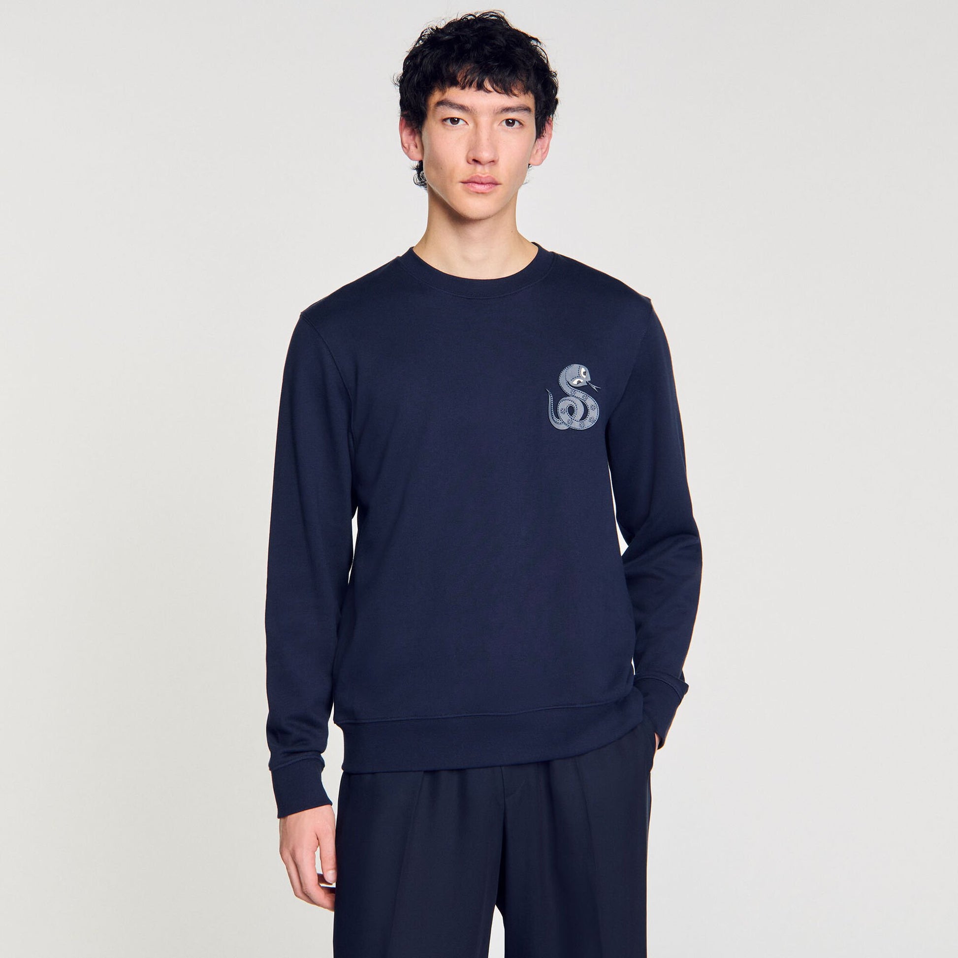 Sandro Jacket with snake detail Midnight Blue