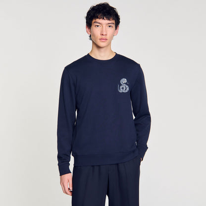 Sandro Jacket with snake detail Midnight Blue