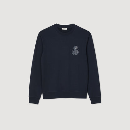 Sandro Jacket with snake detail Midnight Blue
