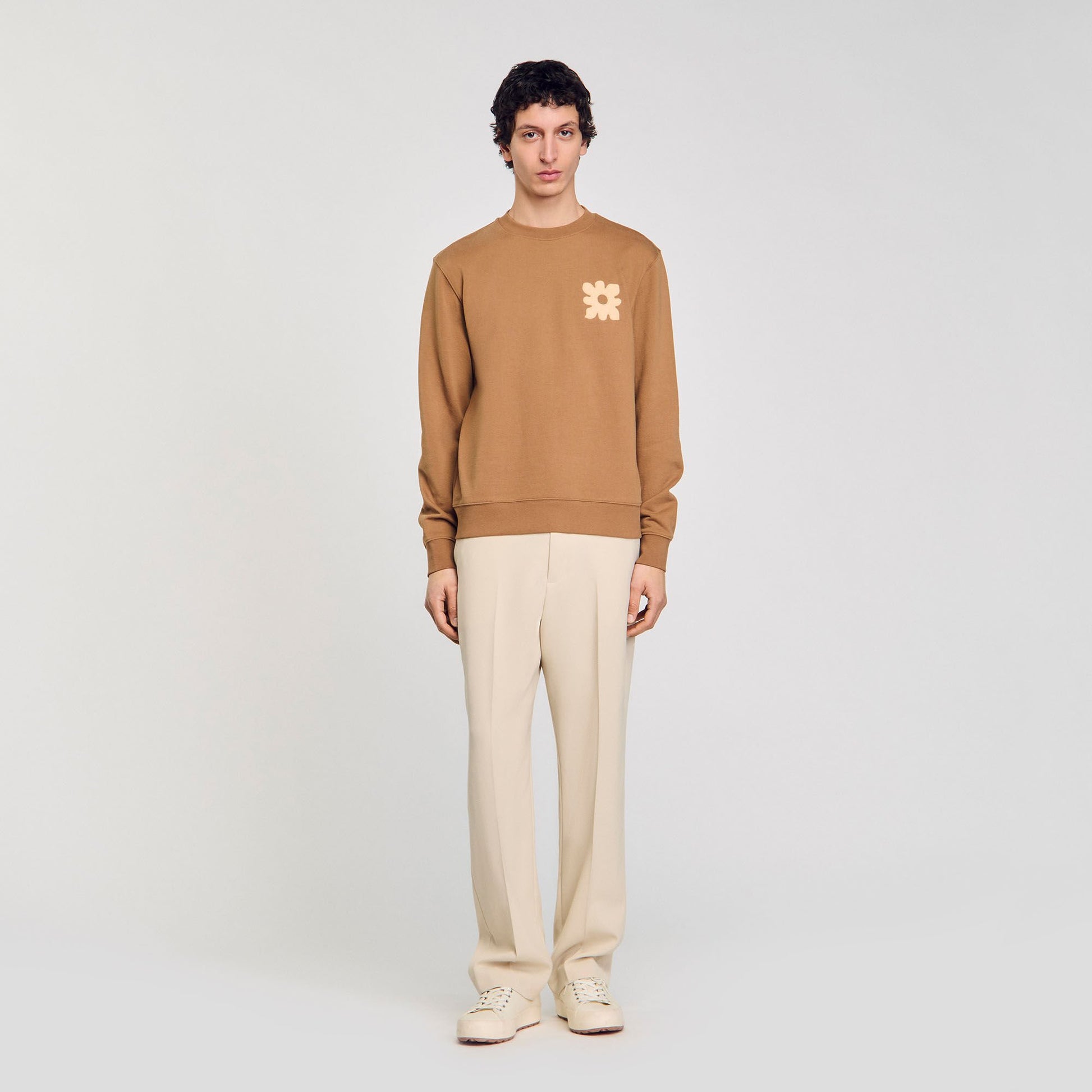 Sandro Sweatshirt with flower patch Nut
