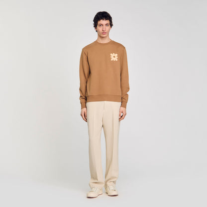 Sandro Sweatshirt with flower patch Nut