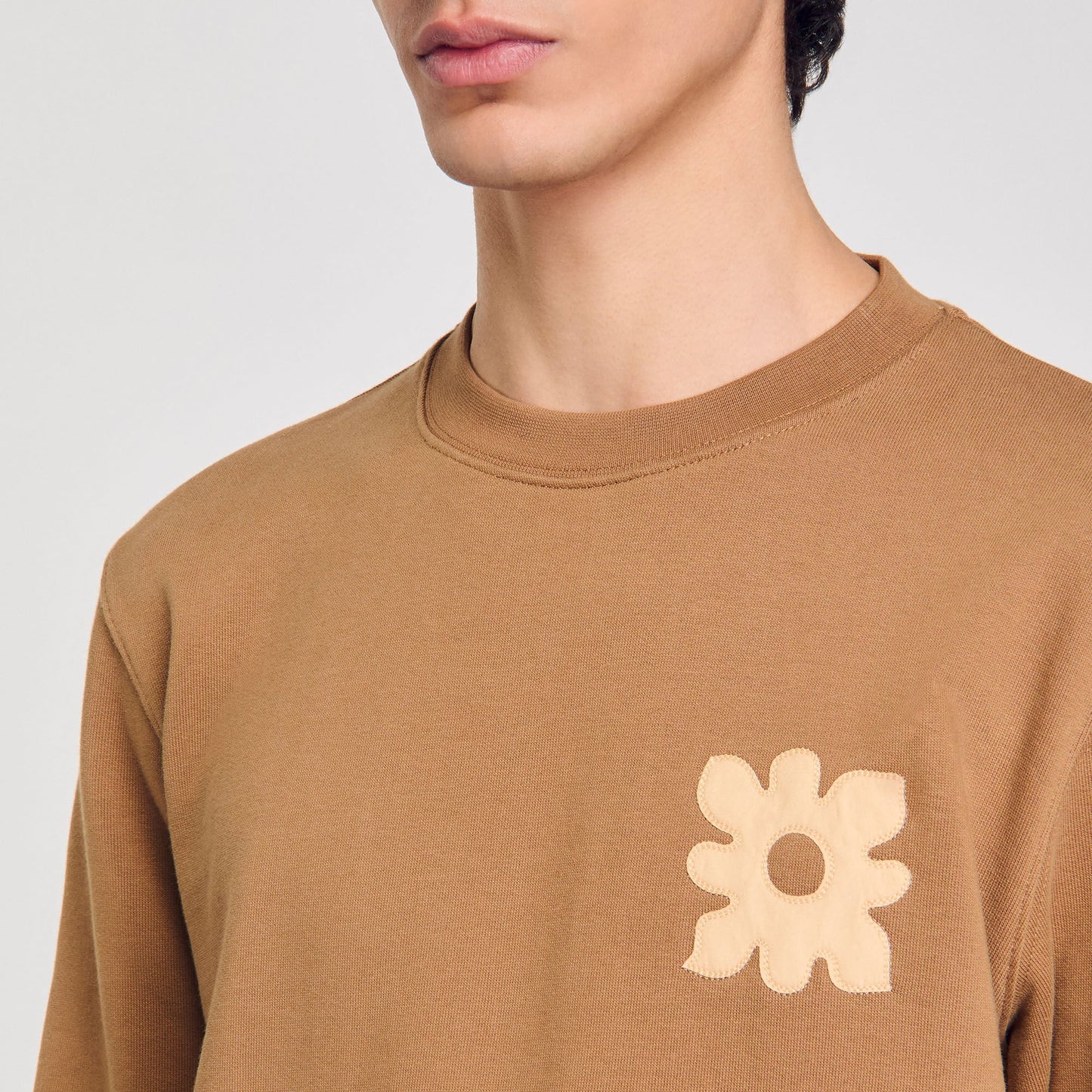 Sandro Sweatshirt with flower patch Nut