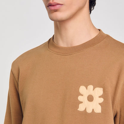 Sandro Sweatshirt with flower patch Nut