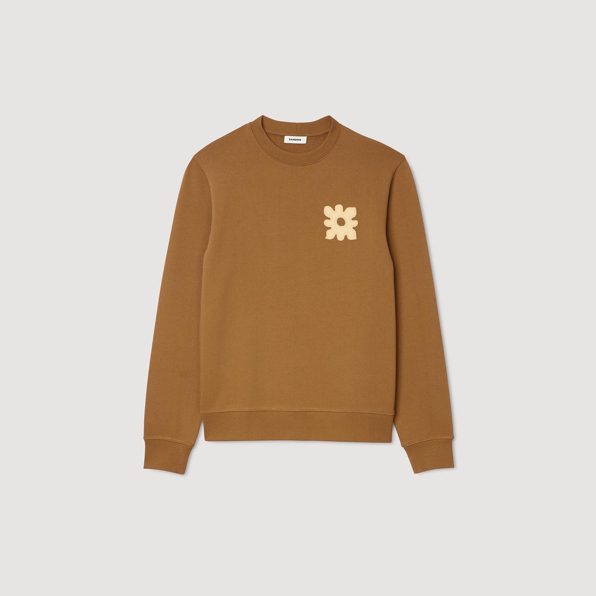Sandro Sweatshirt with flower patch Nut