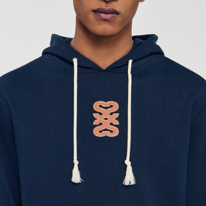 Sandro Leather patch sweatshirt Navy Blue