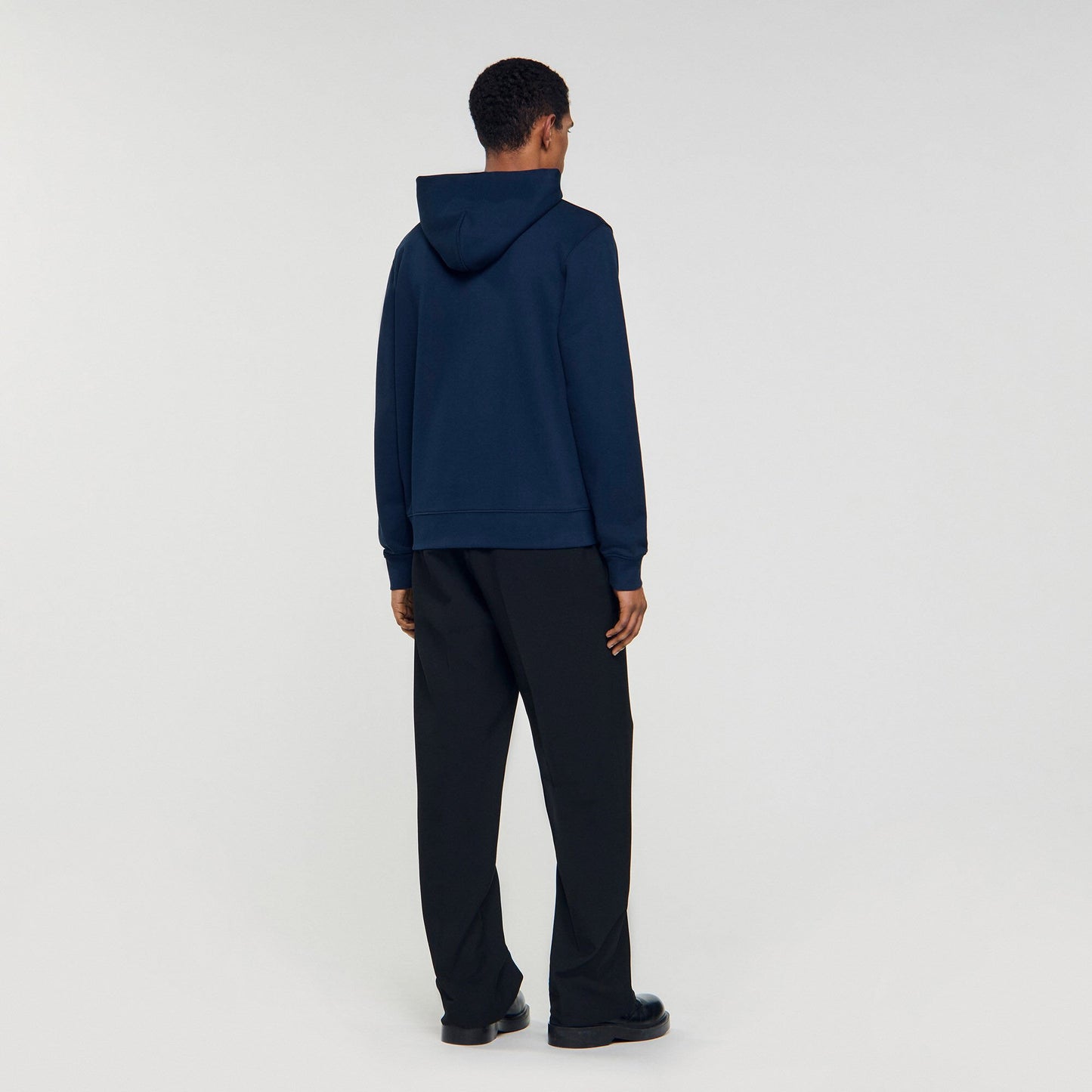 Sandro Leather patch sweatshirt Navy Blue