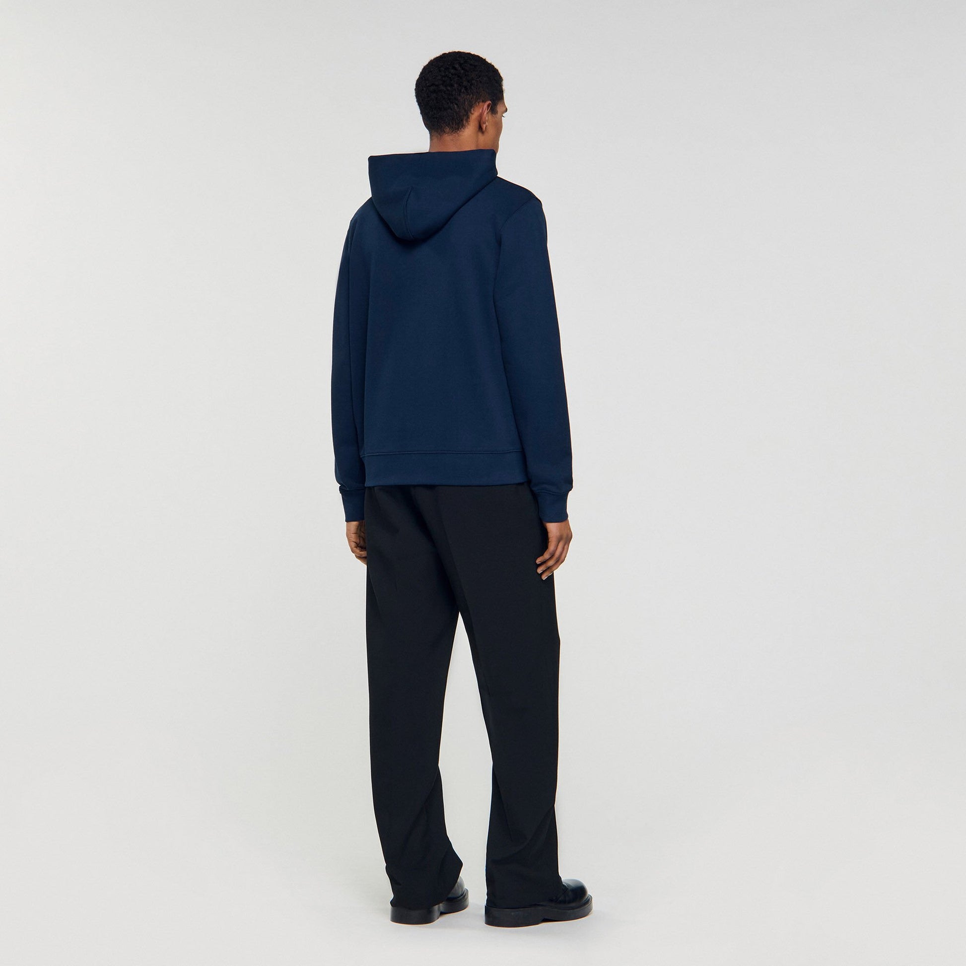 Sandro Leather patch sweatshirt Navy Blue