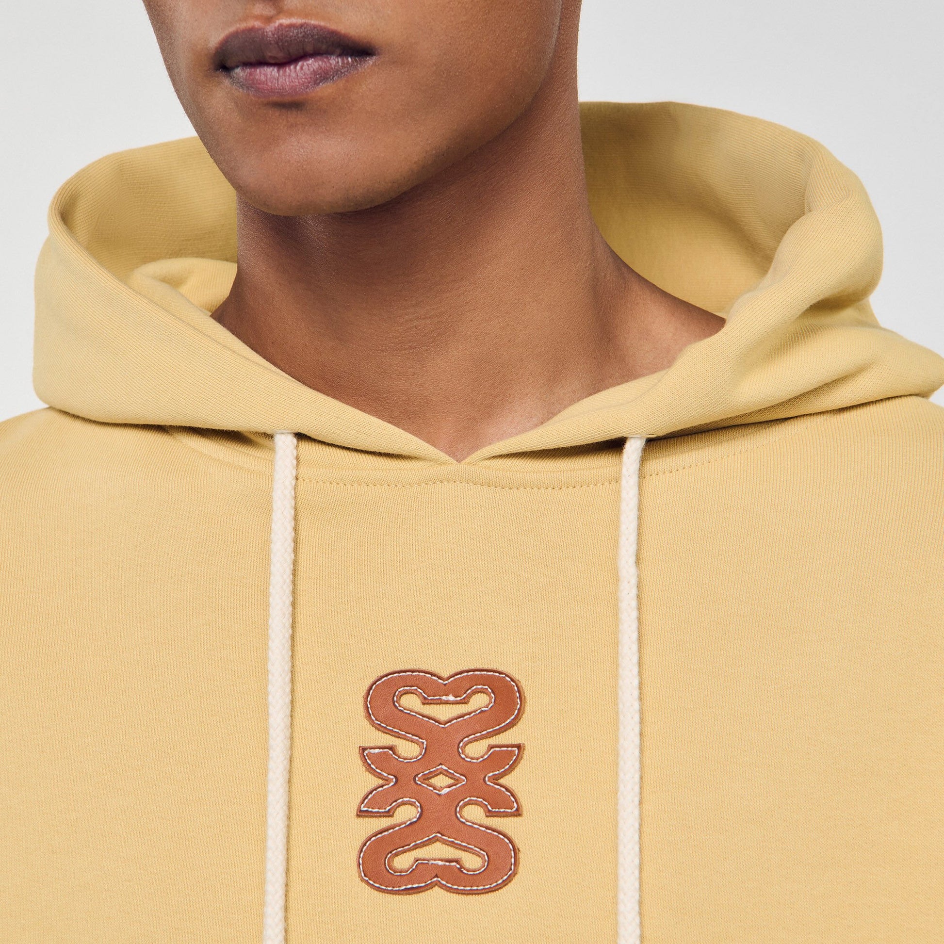 Sandro Leather patch sweatshirt Ocher Yellow
