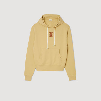 Sandro Leather patch sweatshirt Ocher Yellow