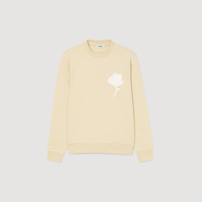 Sandro Sweatshirt with flower patch Butter Cream