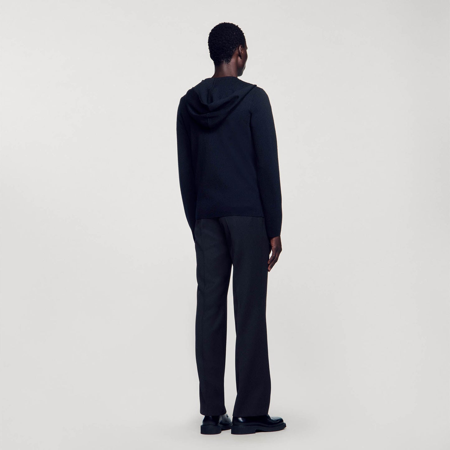 Sandro Zipped cardigan with hood Black
