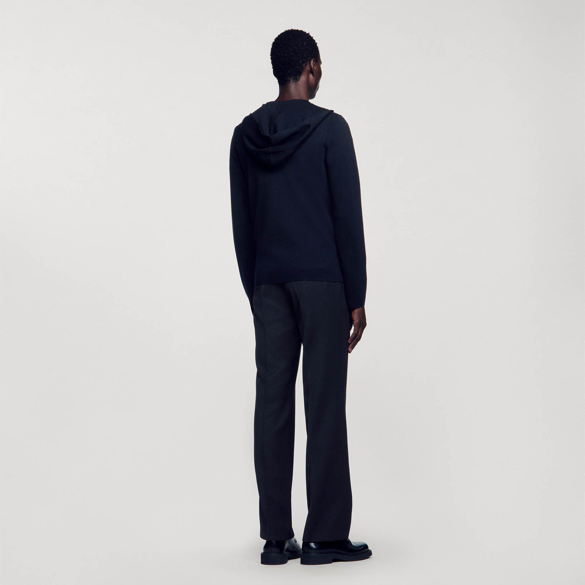 Sandro Zipped cardigan with hood Black