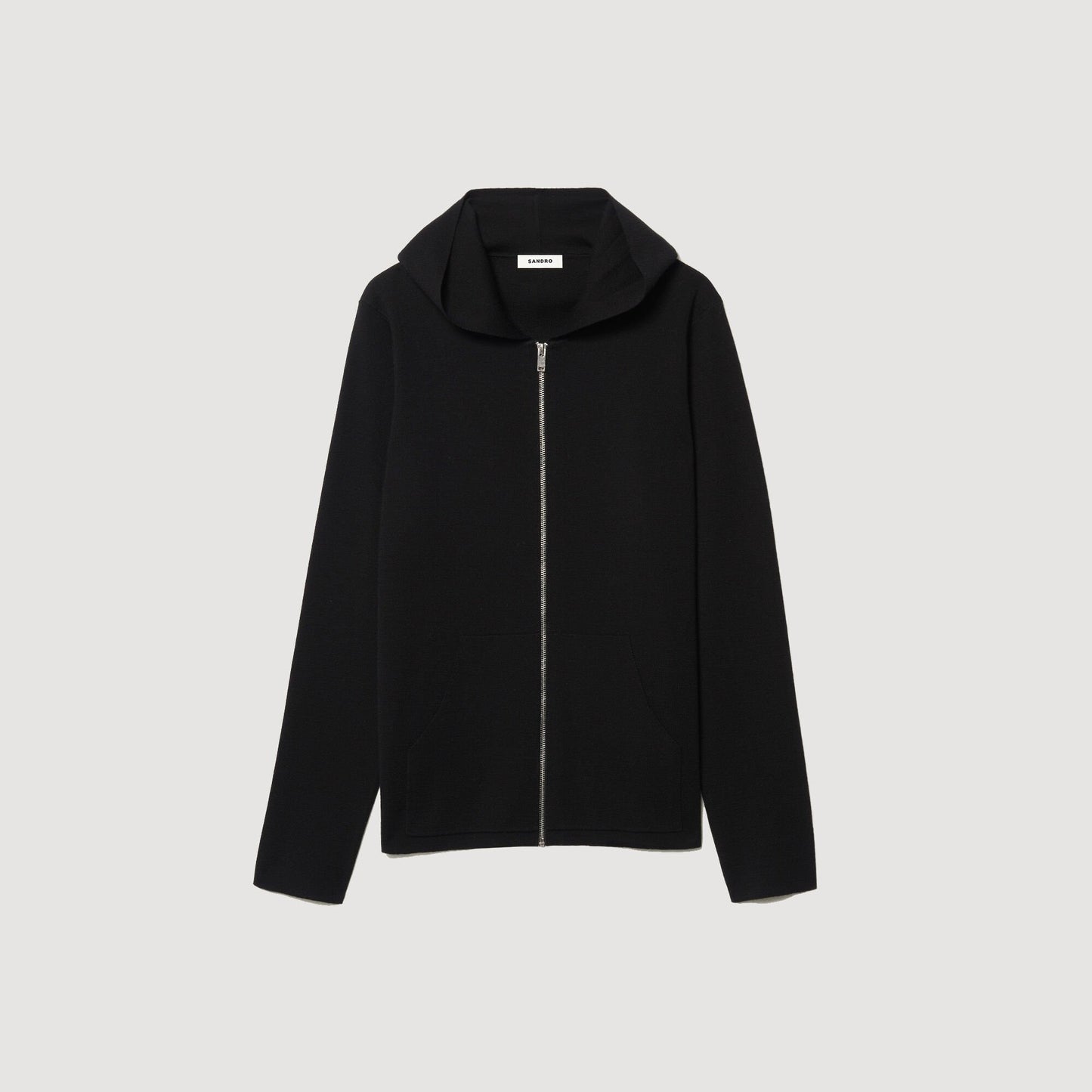 Sandro Zipped cardigan with hood Black