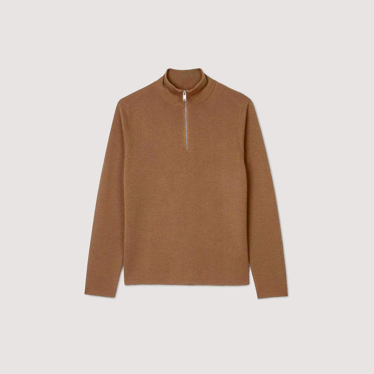 Sandro Wool sweater with zip collar Beige