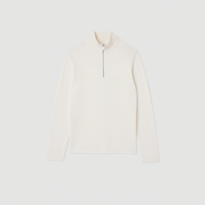 Sandro Wool sweater with zipped collar Off White