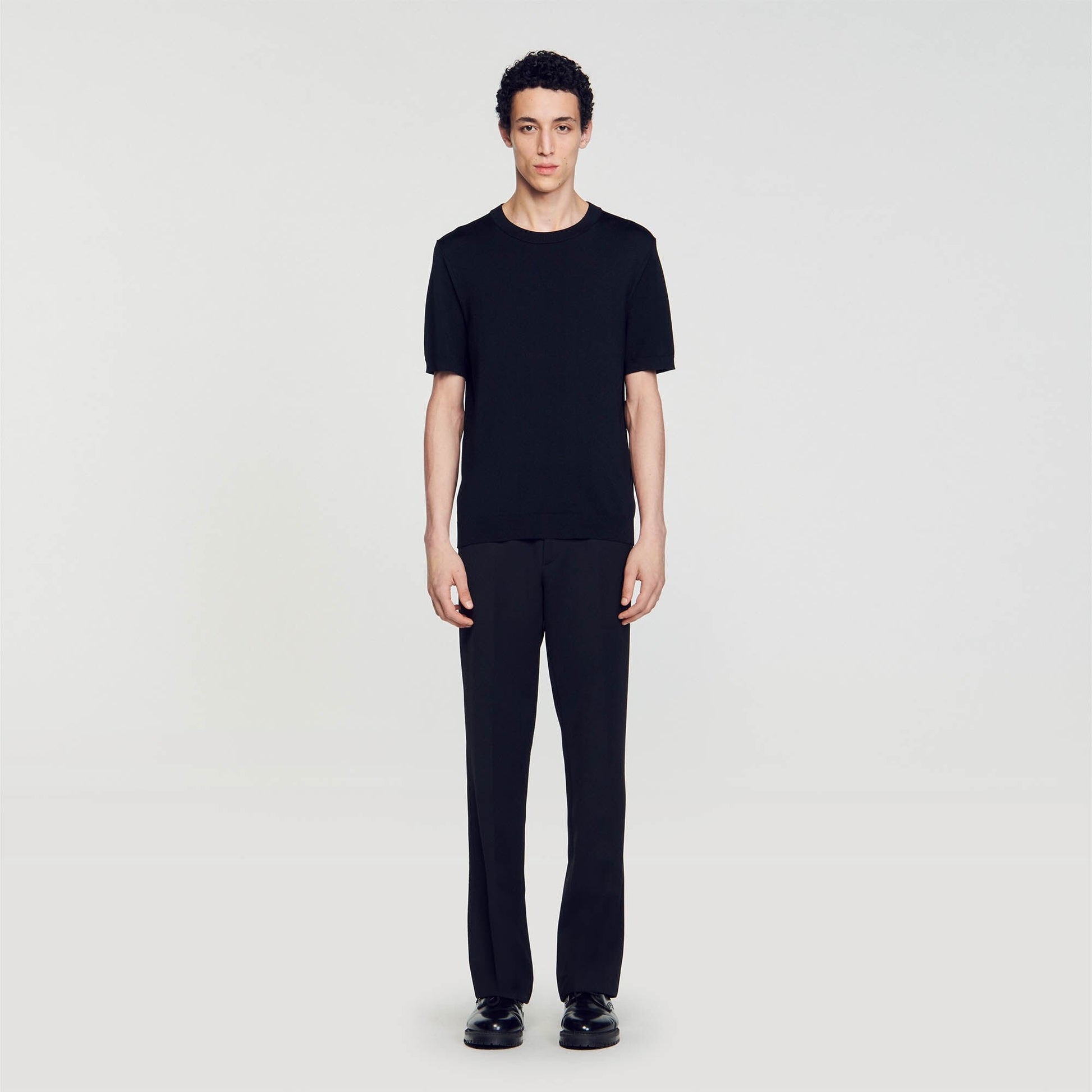 Sandro Knitted T-shirt Black
