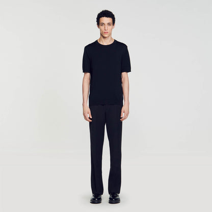 Sandro Knitted T-shirt Black