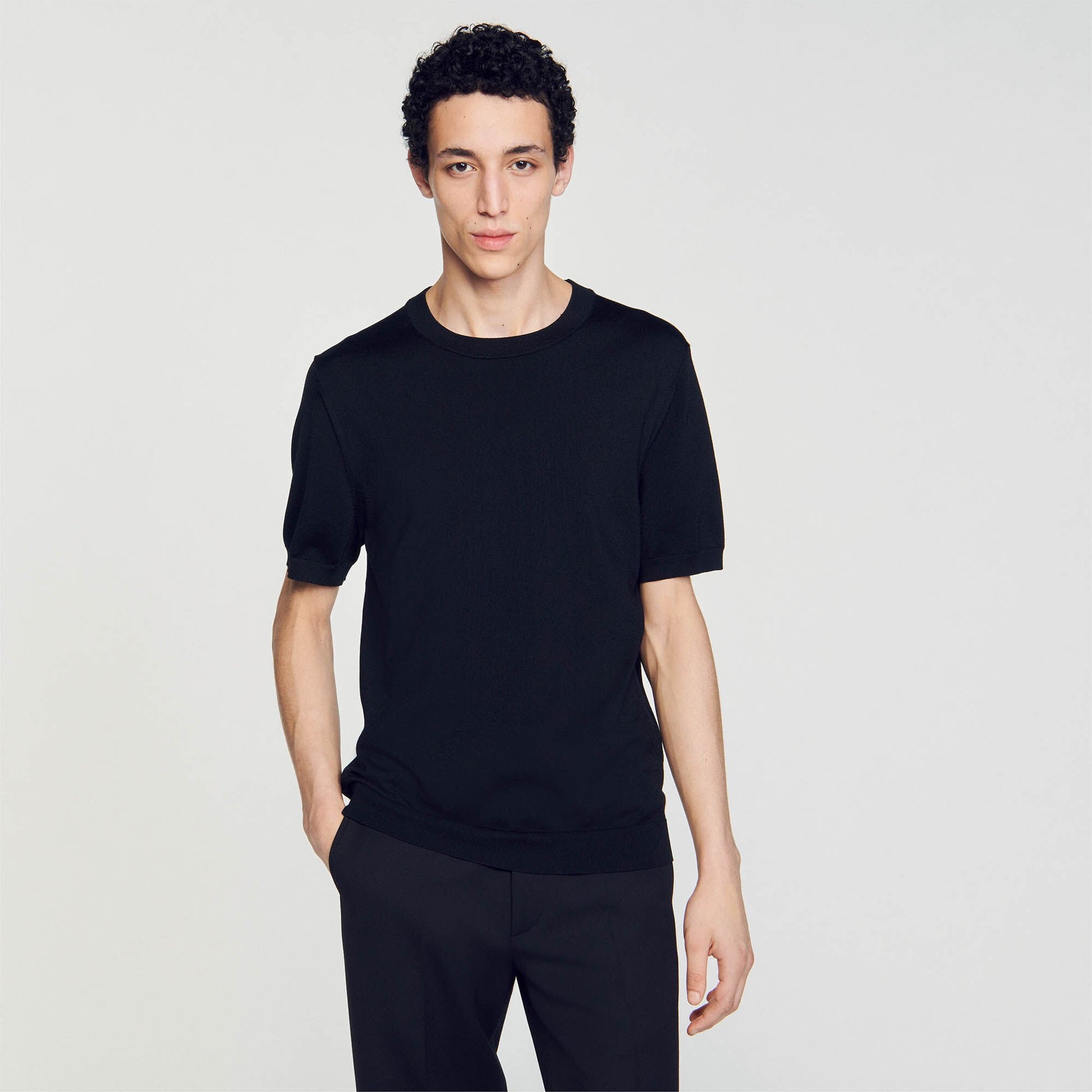 Sandro Knitted T-shirt Black