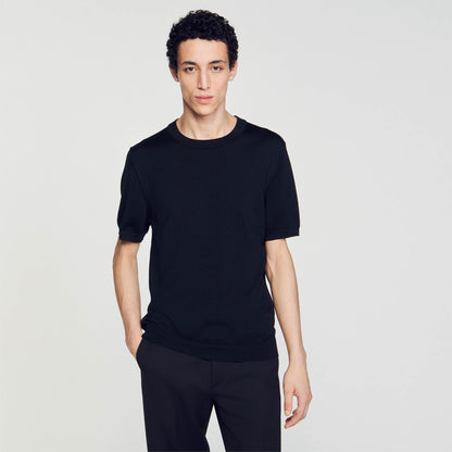 Sandro Knitted T-shirt Black