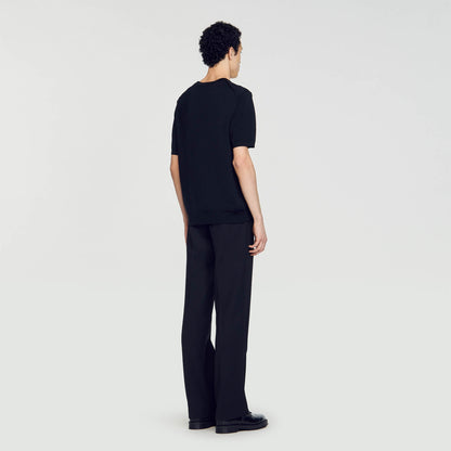 Sandro Knitted T-shirt Black
