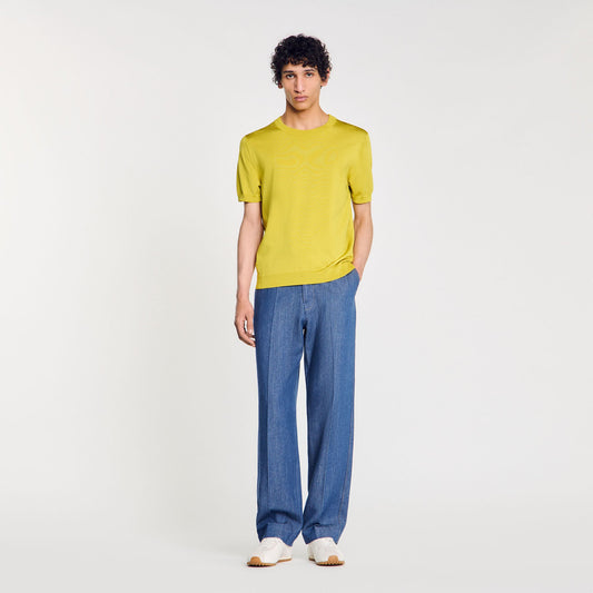 Sandro Knitted T-shirt Super Green