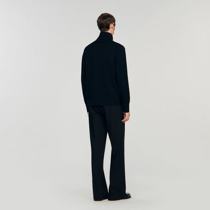 Sandro Zip-up wool cardigan Black