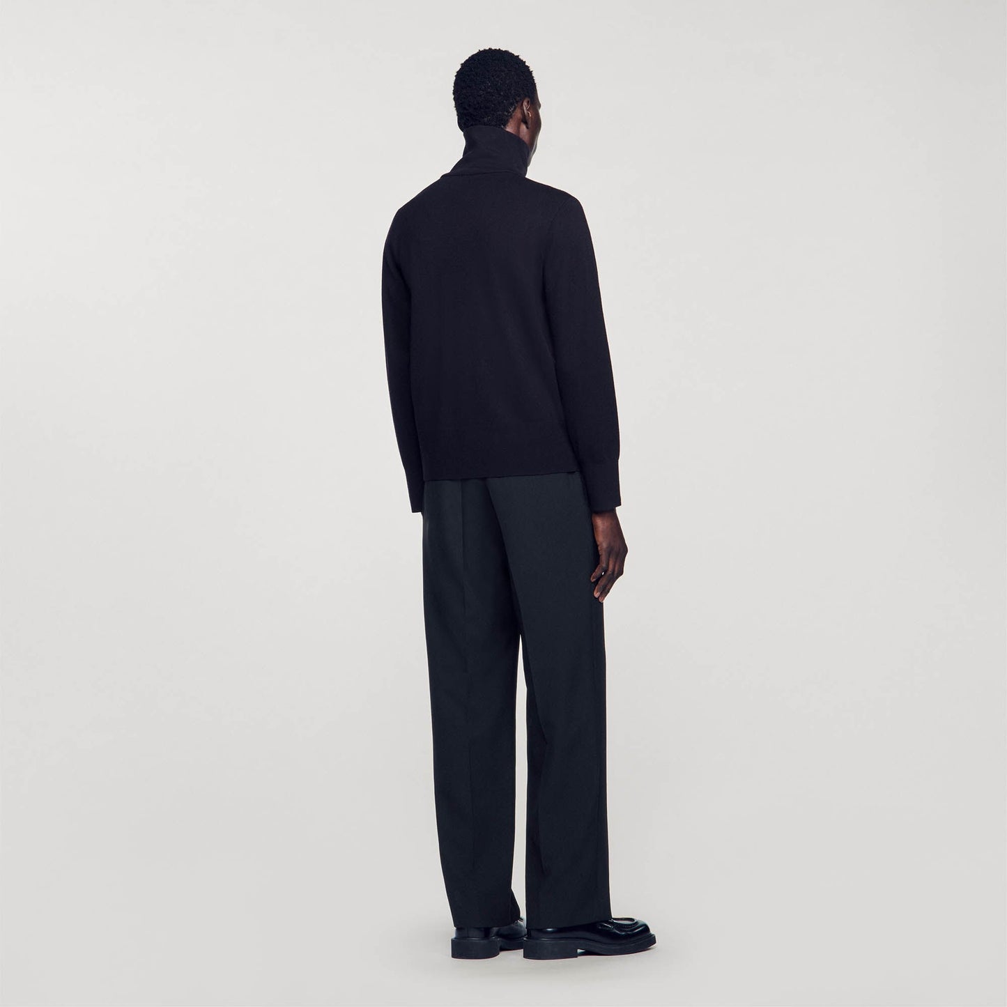 Sandro Zip-up wool cardigan Navy Blue