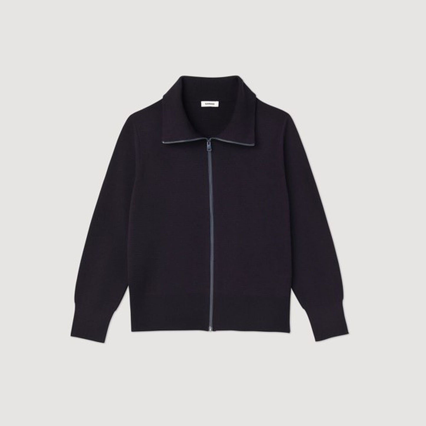 Sandro Zip-up wool cardigan Navy Blue