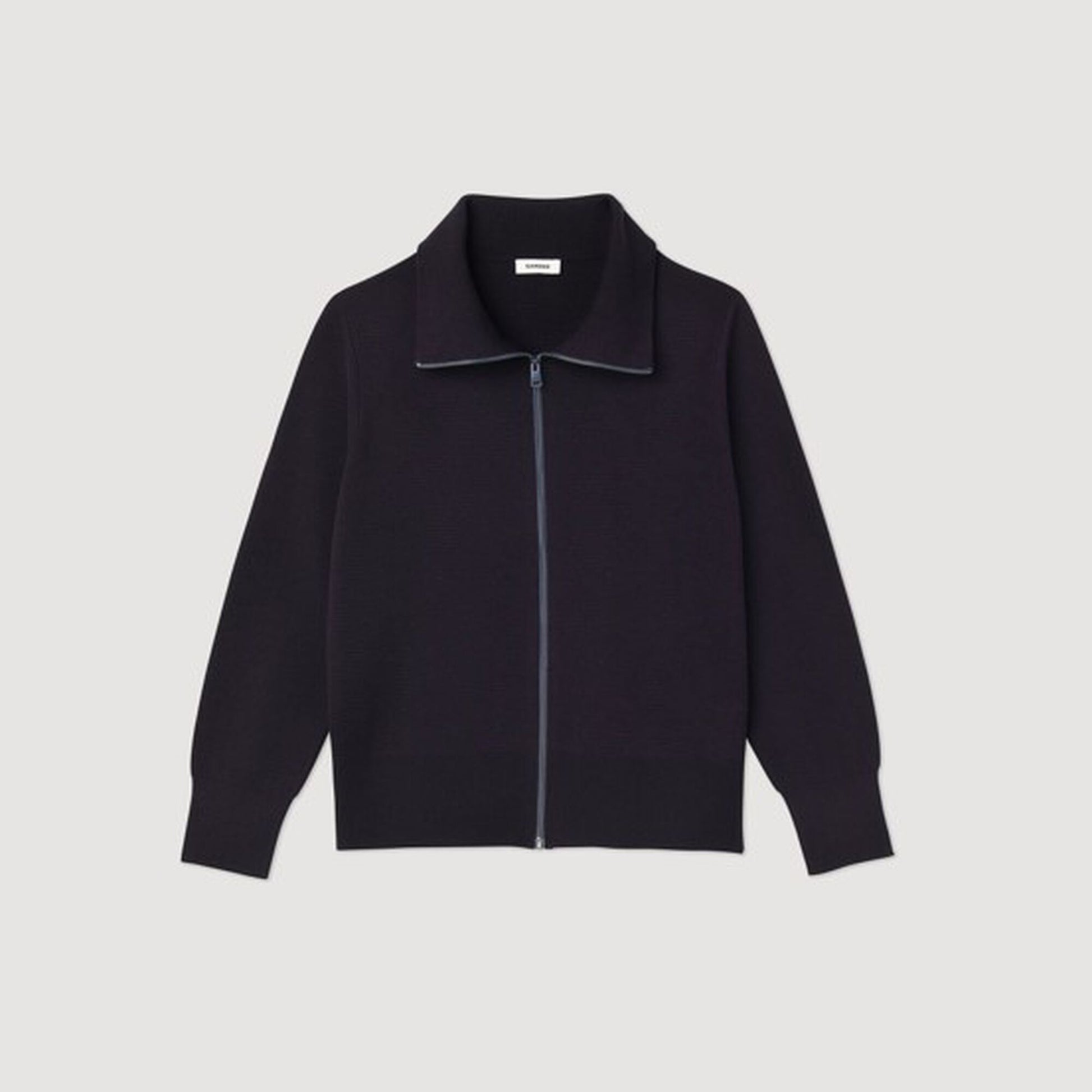 Sandro Zip-up wool cardigan Navy Blue