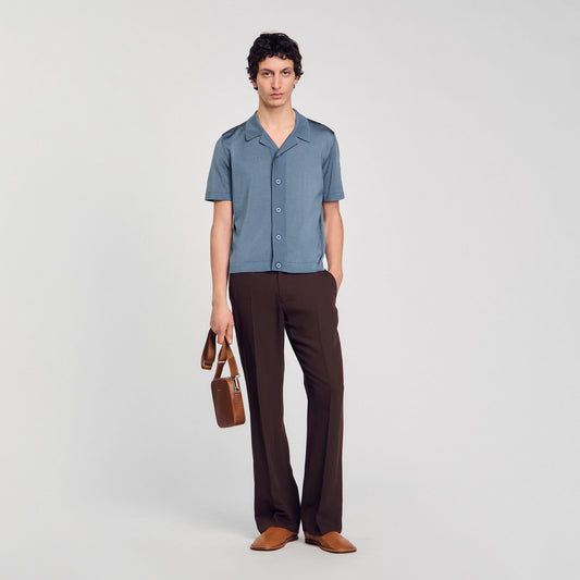 Sandro Short-sleeved shirt Dark Chambray
