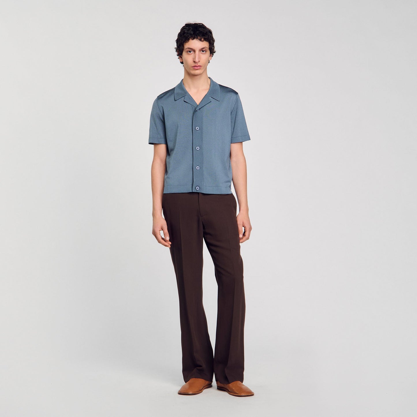Sandro Short-sleeved shirt Dark Chambray