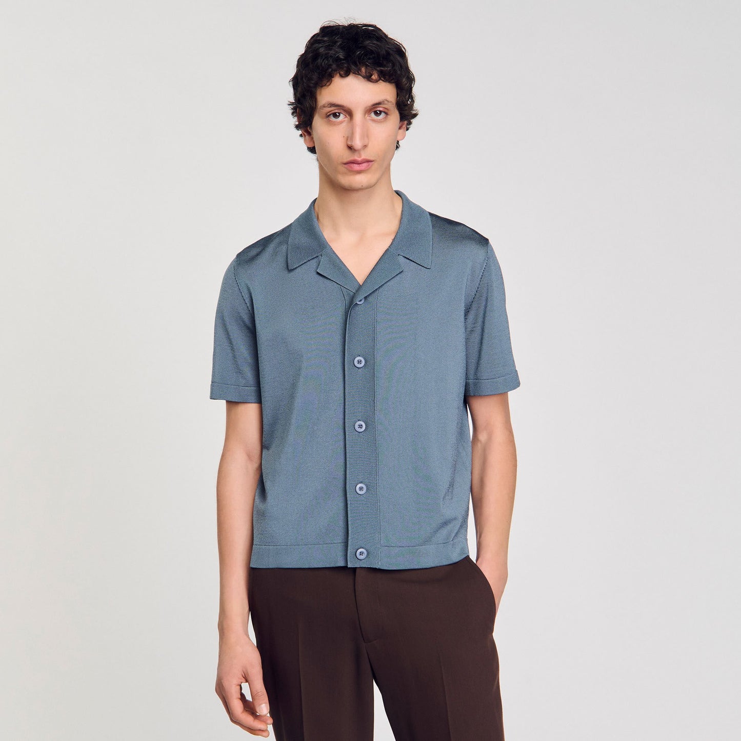 Sandro Short-sleeved shirt Dark Chambray