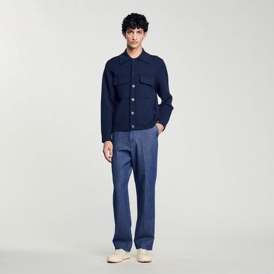 Sandro Knit jacket Midnight Blue