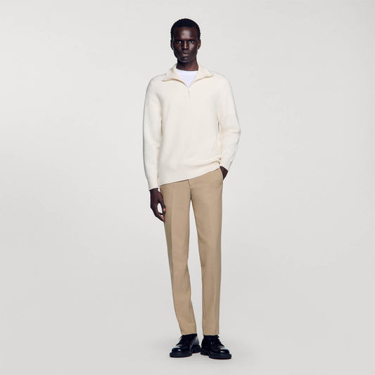 Sandro Half-Zip sweater Ecru