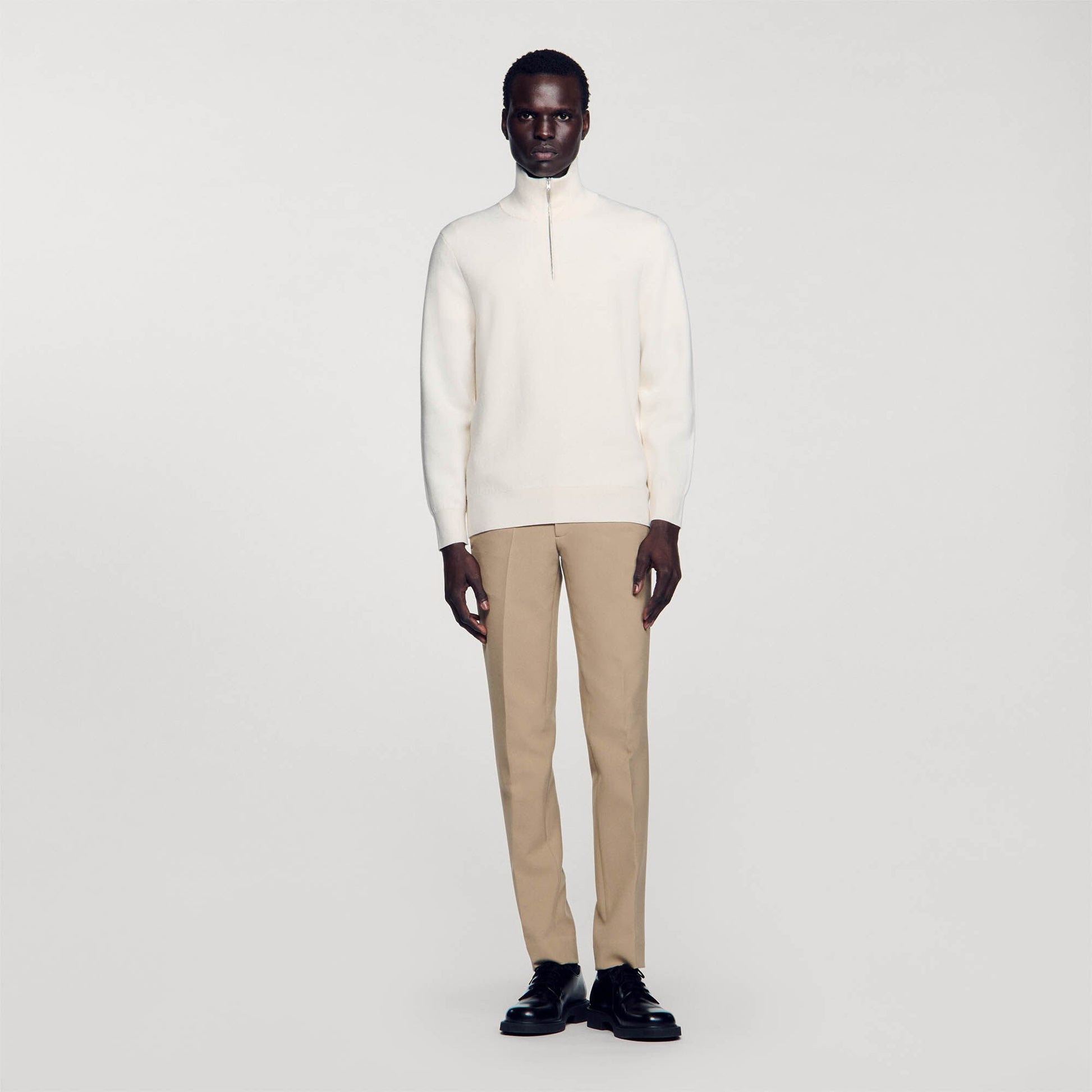 Sandro Half-Zip sweater Ecru