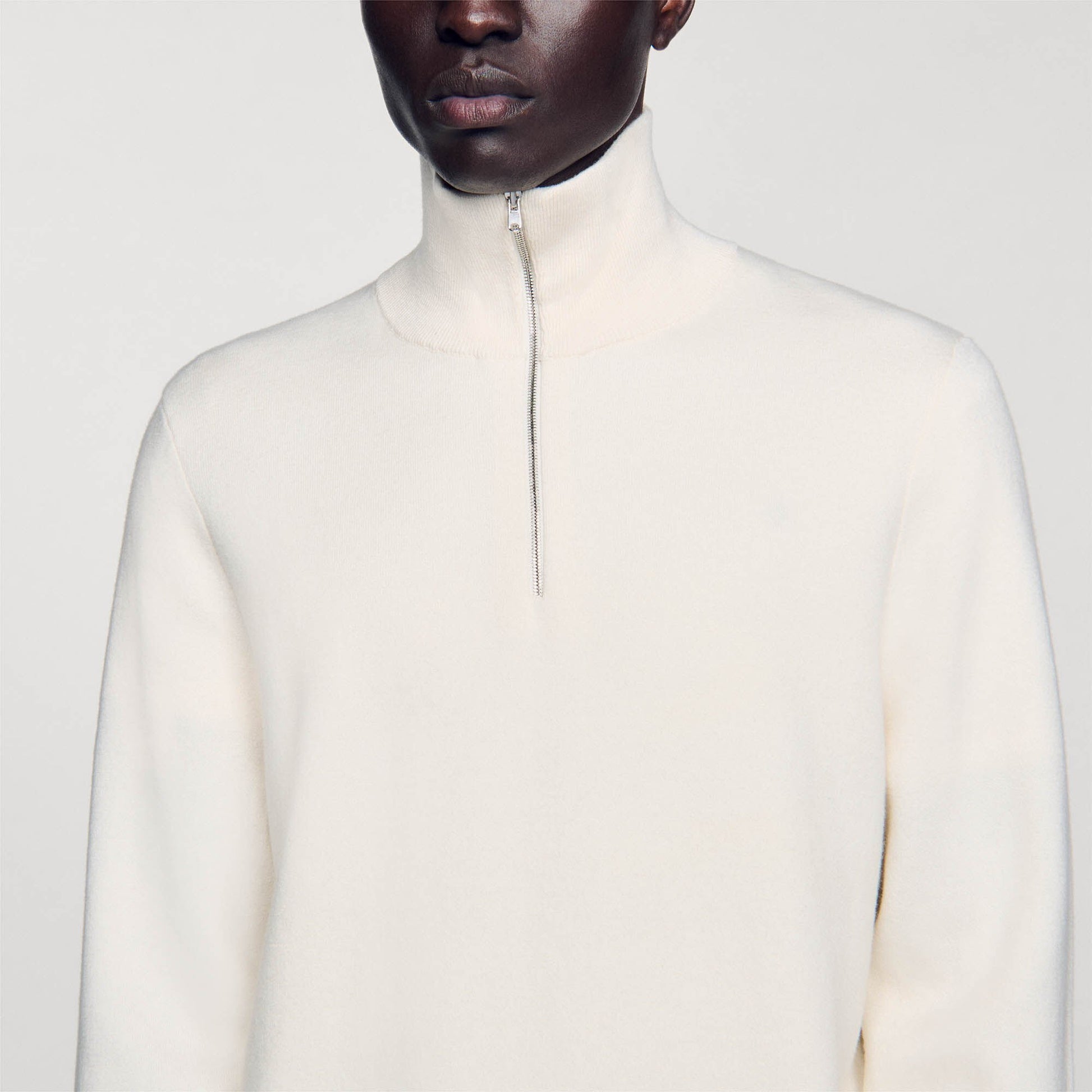Sandro Half-Zip sweater Ecru