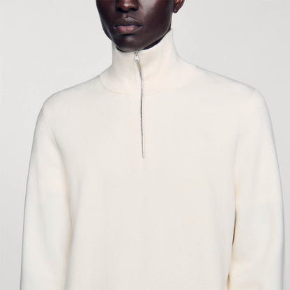 Sandro Half-Zip sweater Ecru
