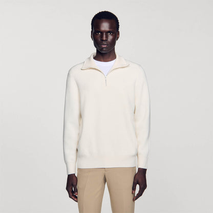 Sandro Half-Zip sweater Ecru