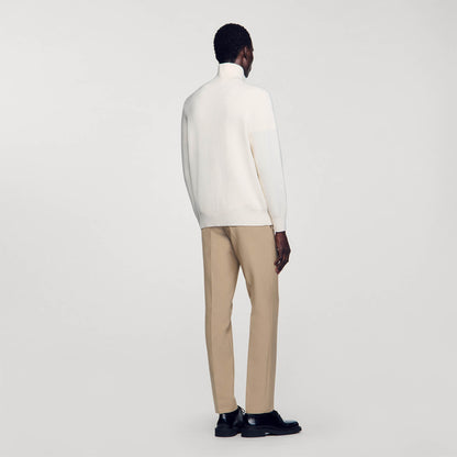 Sandro Half-Zip sweater Ecru