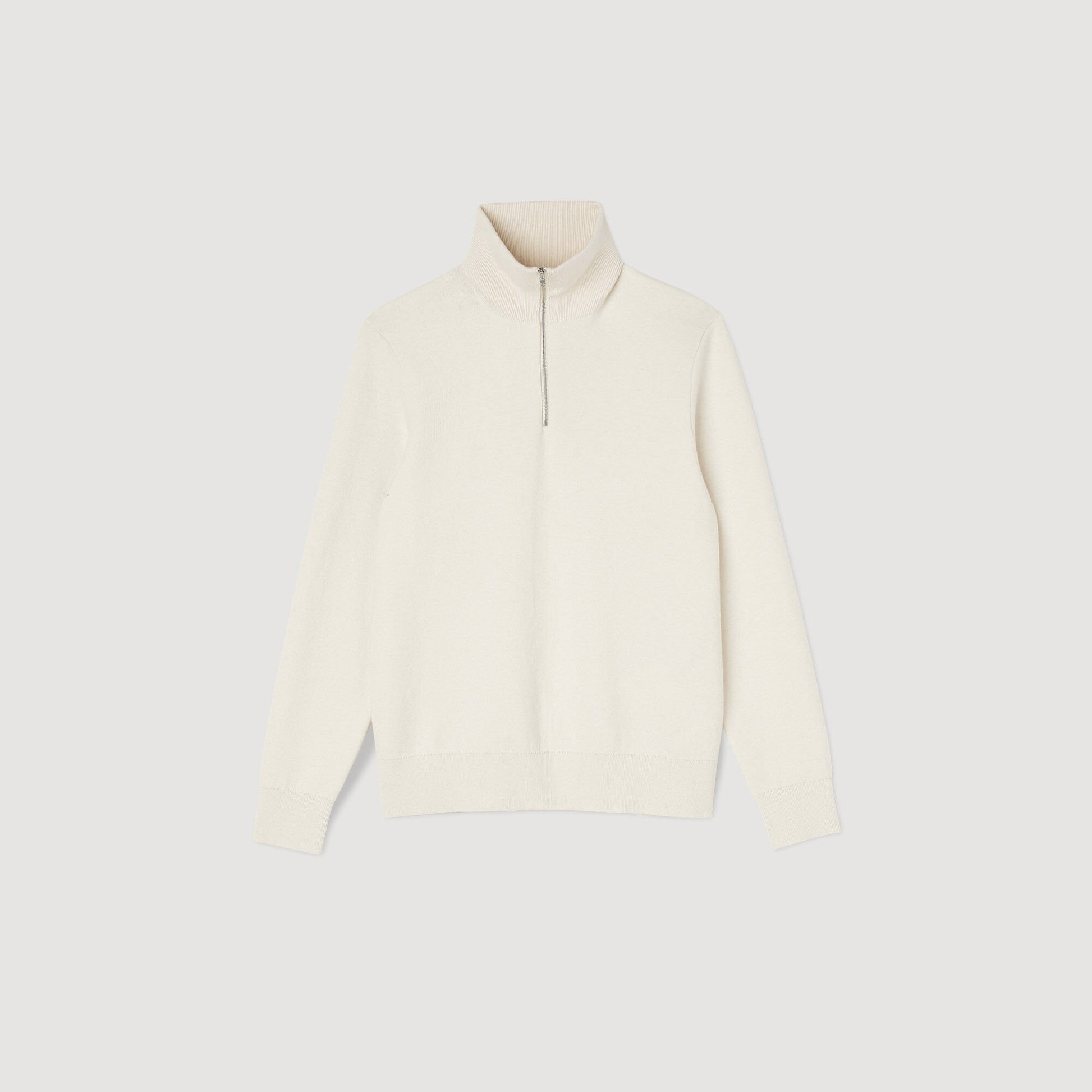 Sandro Half-Zip sweater Ecru