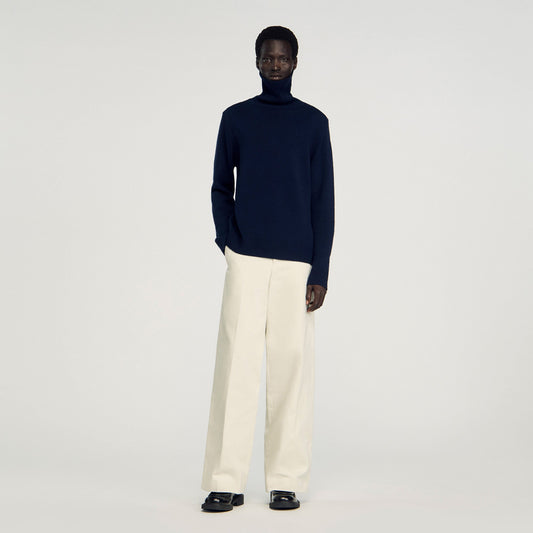 Sandro Wool and cashmere turtleneck Midnight Blue