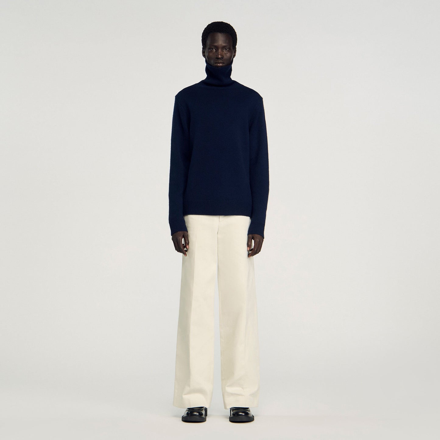 Sandro Wool and cashmere turtleneck Midnight Blue